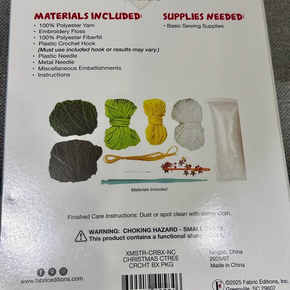 Needle Creations Crochet Kit Christmas Tree 5” Holiday Yarn Craft Set NEW - Picture 8 of 16